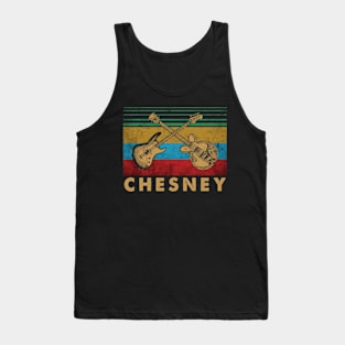 Graphic Proud Chesney Name Guitars Birthday 70s 80s 90s Tank Top